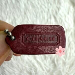 1" y2k COACH Vintage Red Fob Bag Charm Hang tag Hangtag